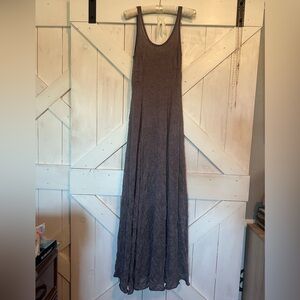 Chic Sleeveless Charcoal Maxi Dress